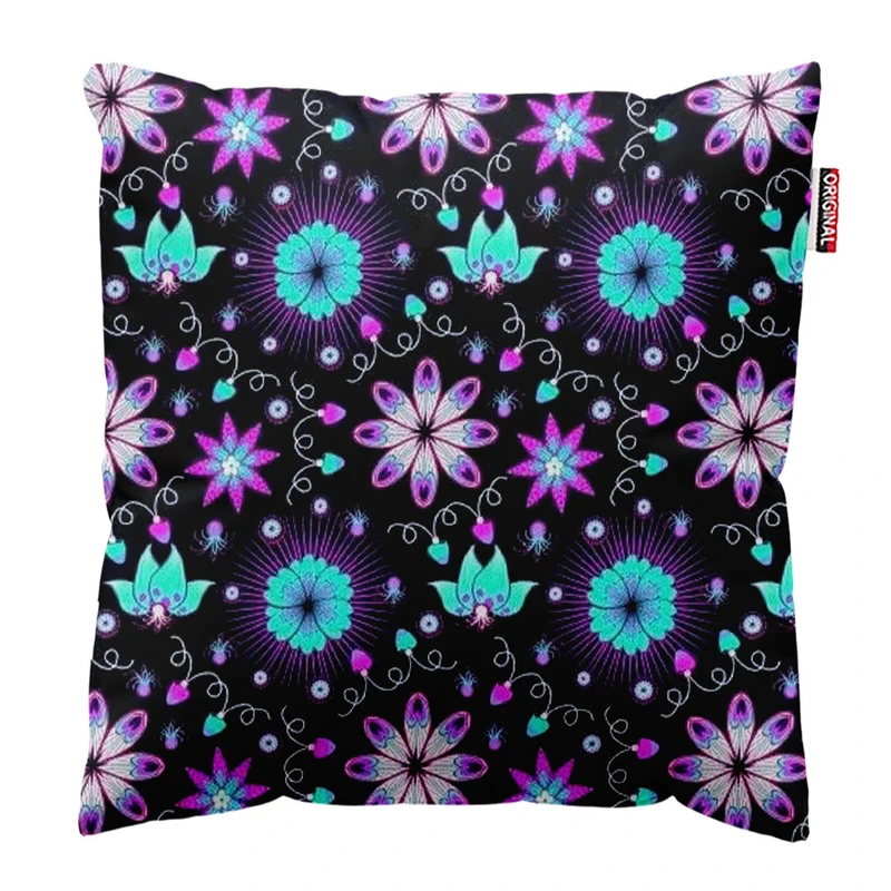 کوسن پاد آفرین طرح گل کد 3749 سایز 30*30 سانتی متر