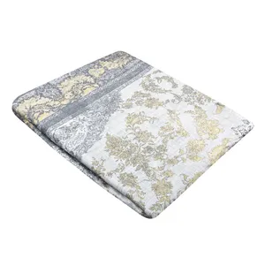 روفرشی مدل مخمل شانل کشدار کد R-1012 زمینه طوسی