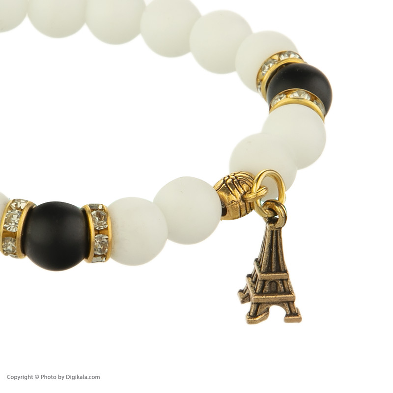 دستبند مدل مهره ای اونیکس طرح ایفل کد003 دستبند مدل مهره ای اونیکس طرح ایفل کد003