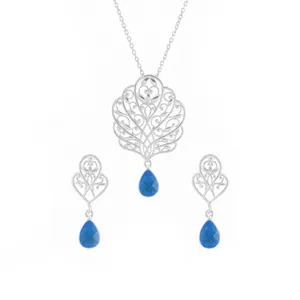 نیم ست نقره زنانه درسان گالری مدل شقایق کد DS709