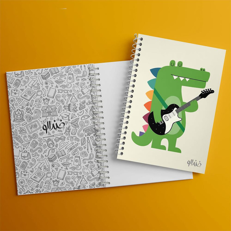 دفتر مشق 100 برگ خندالو طرح دایناسور کد 5068