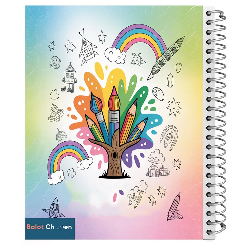 دفتر نقاشی 60 برگ بلوط چین مدل طرح درخت نقاش کد A4-N60-RQ791