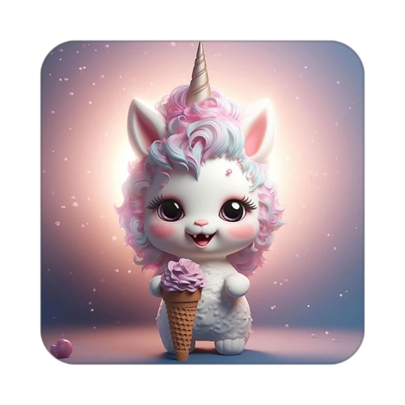 زیر لیوانی کاکتی طرح اسب تک شاخ و یونیکورن مدل mp30962