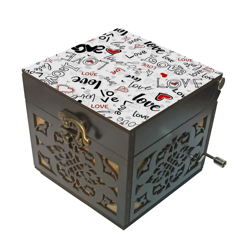 جعبه موزیکال مدل هندلی طرح عشق love قلب کد 2018