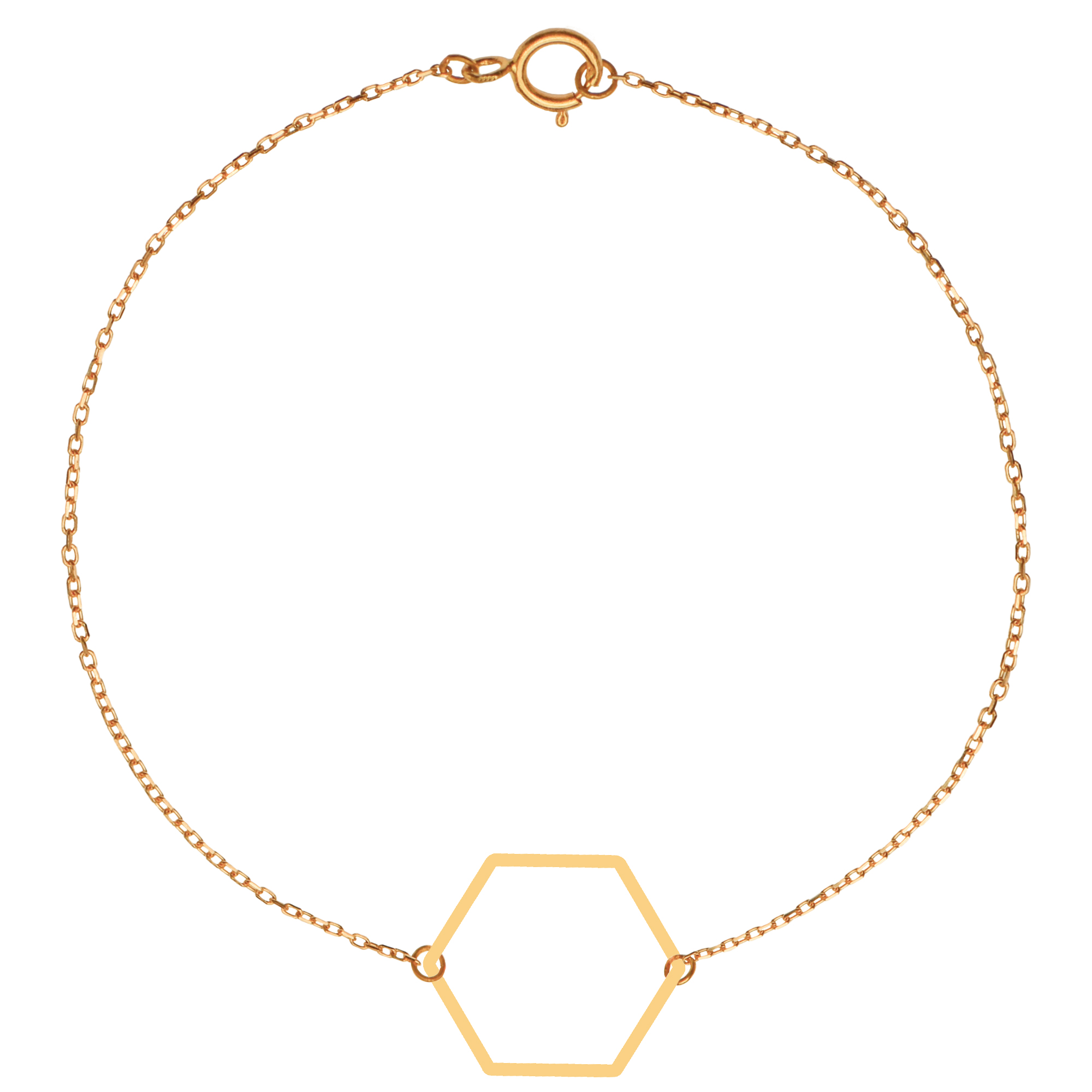 پابند طلا 18 عیار زنانه کرابو طرح شش ضلعی مدل Kr2124 -  - 1