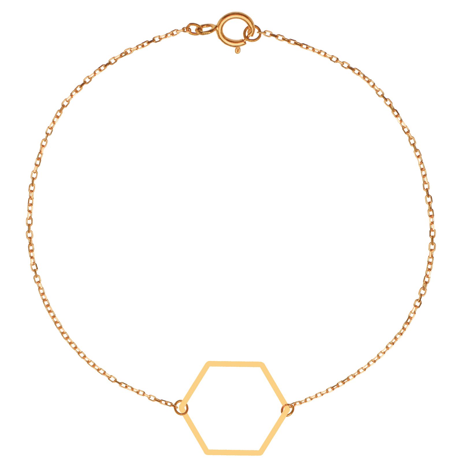 پابند طلا 18 عیار زنانه کرابو طرح شش ضلعی مدل Kr2124 -  - 2