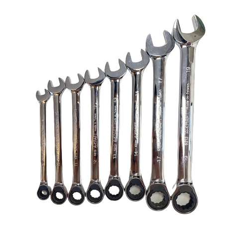 آچار یکسر تخت و یکسر جغجغه ای آ-کرافت مدل 980408B مجموعه 8 عددی