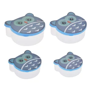 ظرف نگهدارنده غذا کودک مدل جغد مجموعه 4 عددی