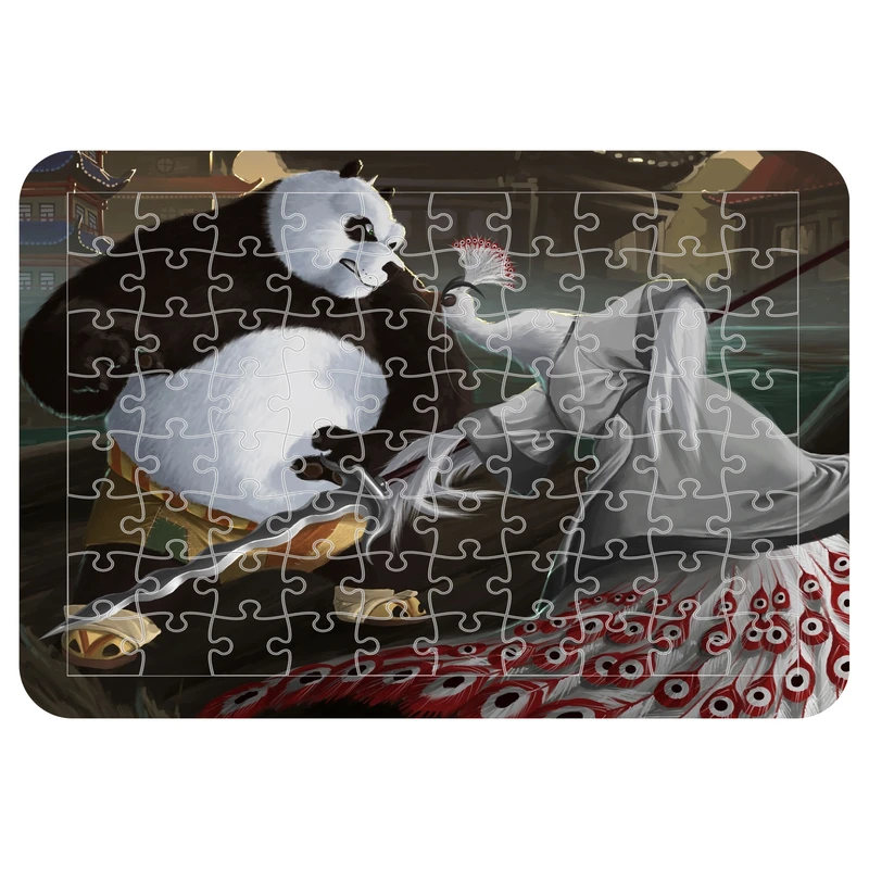 پازل 54 تکه مدل CHB1609 طرح انیمیشن پاندا کونگ فو کار