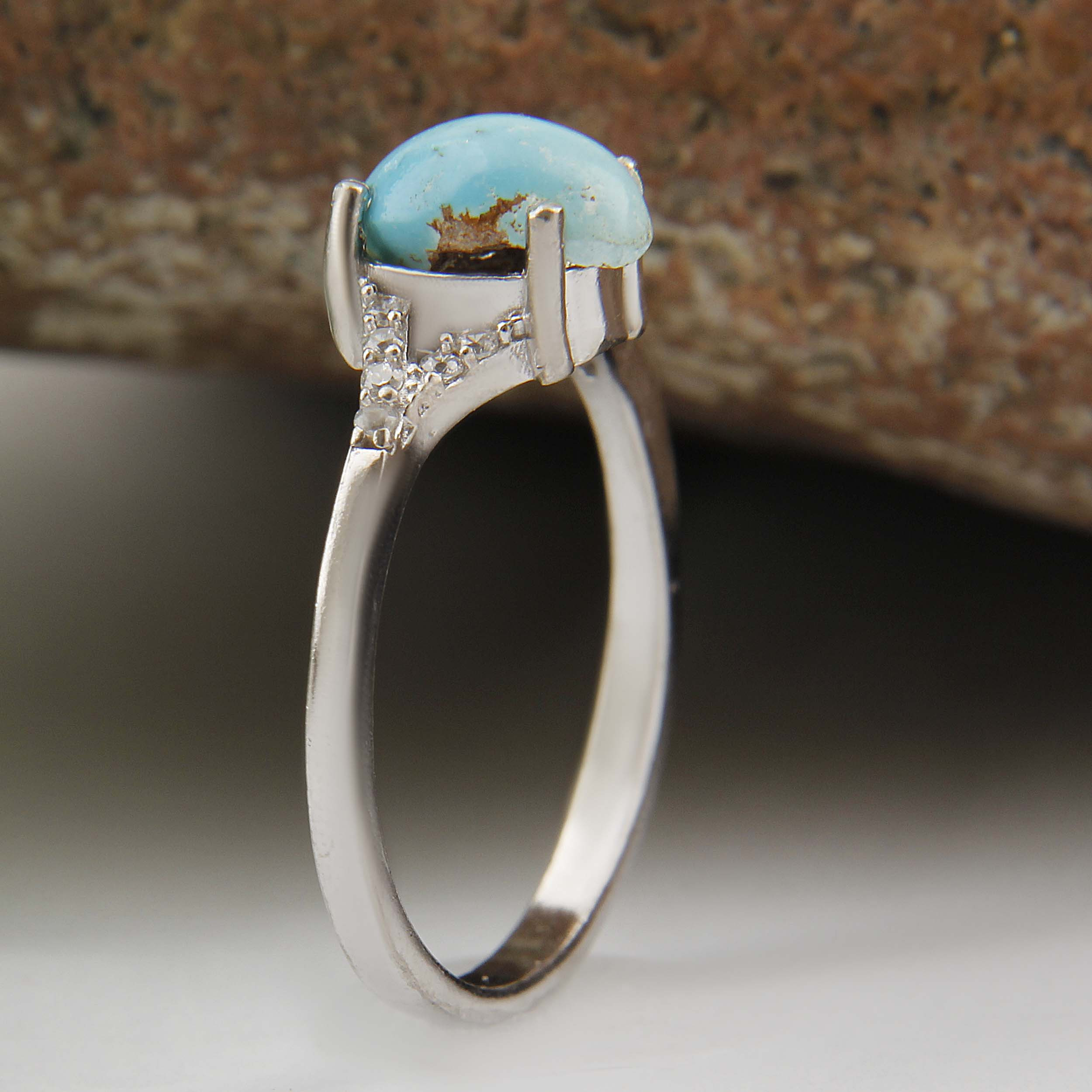 انگشتر نقره زنانه مدل بازرگانی میلادی سنگ فیروزه طبیعی نیشابور نگین برلیان بدون ریزش ابکاری رادیوم کد AWR_1589 انگشتر نقره زنانه مدل بازرگانی میلادی سنگ فیروزه طبیعی نیشابور نگین برلیان بدون ریزش ابکاری رادیوم کد AWR_1589