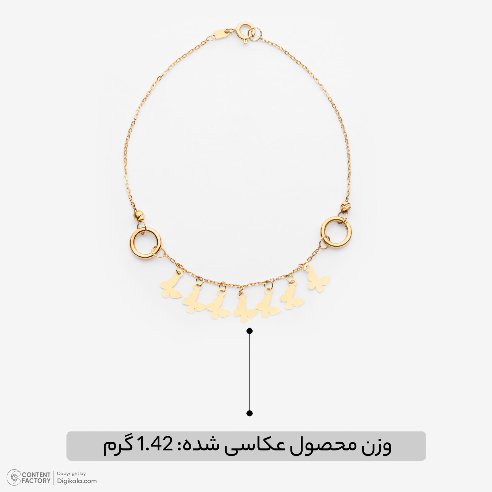 دستبند زنجیری طلا 18 عیار زنانه گلدم مدل 2B445003 -  - 3