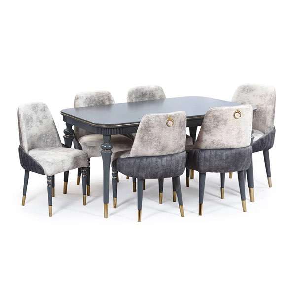 میز و صندلی ناهارخوری شش نفره گالری آدرینو مدرن مدل مدل doblee