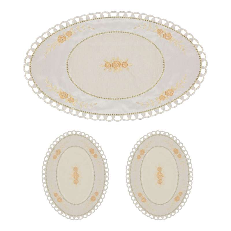 ست رومیزی سه تکه مدل رز کد R3ROS001