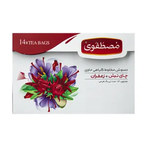 دمنوش مخلوط گیاهی چای ترش و زعفران مصطفوی - 28 گرم بسته 14 عددی