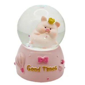 گوی چراغ‌دار مدل  Good Times طرح بچه خوک تاج به سر کد B1623.15