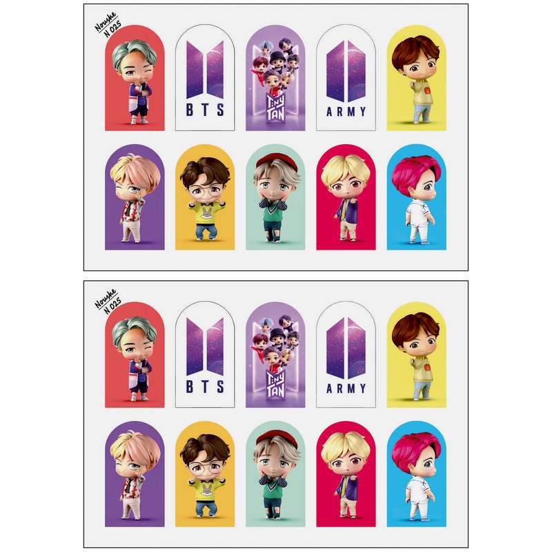 برچسب لنز ناخن مدل BTS - TINYTAN کد N025 مجموعه 2 عددی