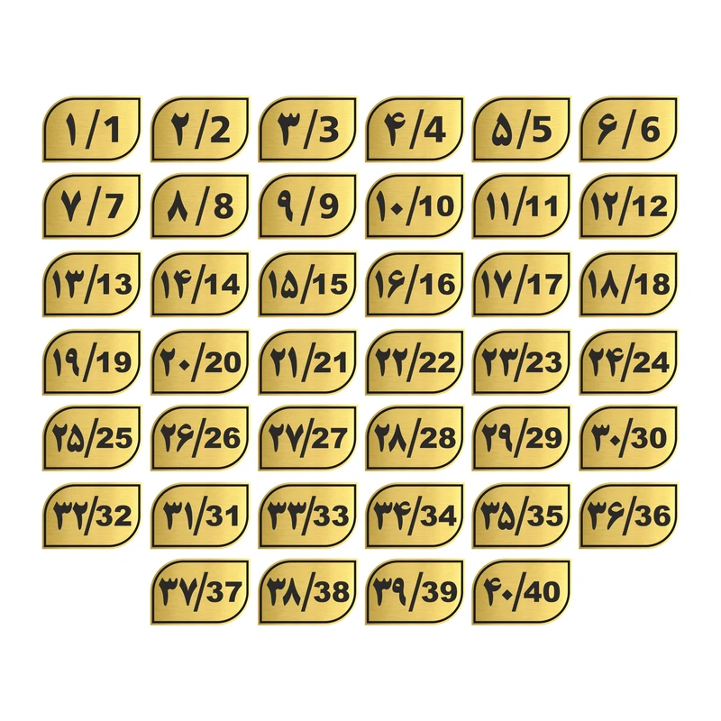 تابلو راهنما طرح پلاک اعداد مدل GNG1140 مجموعه 40 عددی