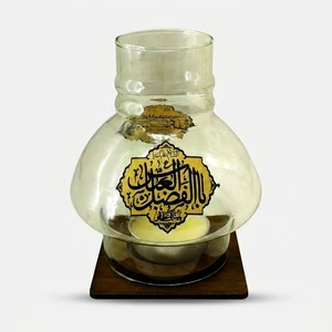 جاشمعی مدل مذهبی پایه چوبی طرح السلام علیک یا اباالفضل ع و السلام علیک یا اباعبدالله ع کد 102667