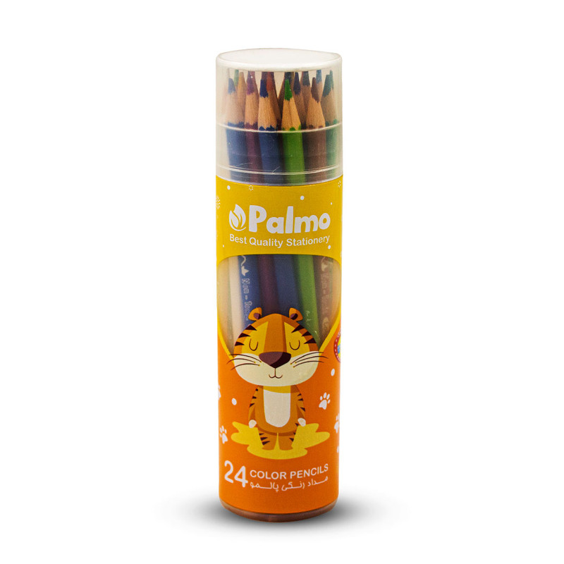 مداد رنگی 24 رنگ پالمو مدل استوانه ای کد 3217