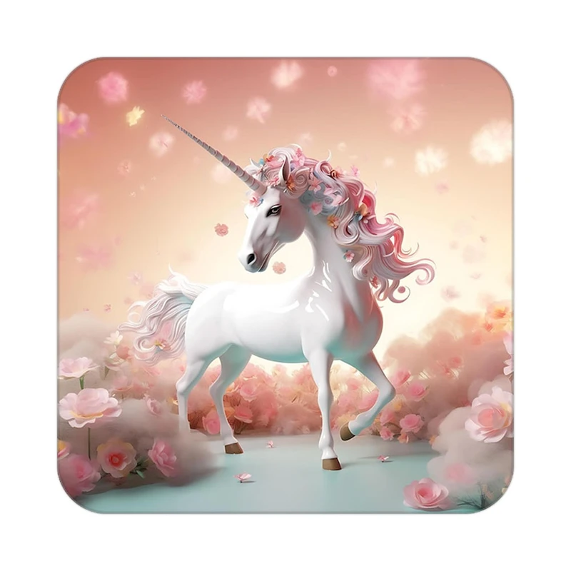 زیر لیوانی کاکتی طرح اسب تک شاخ و یونیکورن مدل mp30653