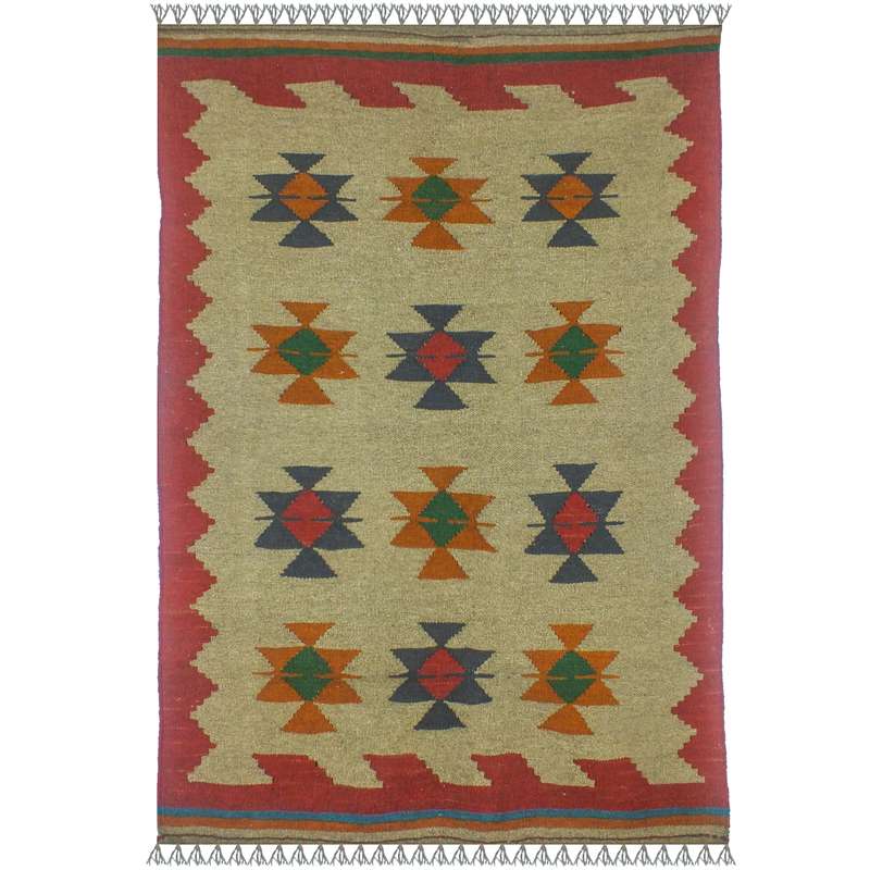 گلیم دستبافت یک و نیم متری کد zar 22338