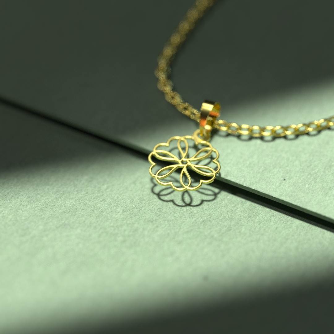 گردنبند طلا 18 عیار زنانه مدوپد مدل اسلیمی