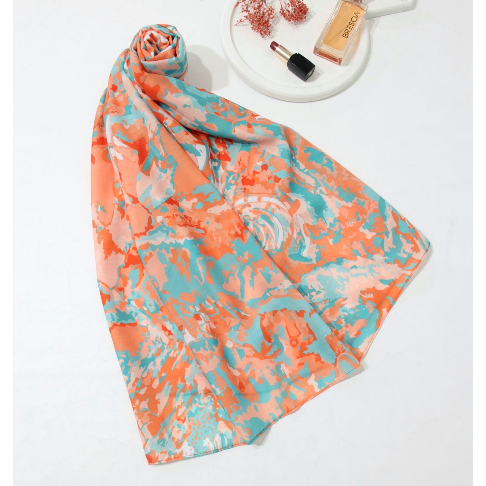 شال زنانه مدل تابستانه آبرنگی ساده کد a-3082 -  - 4