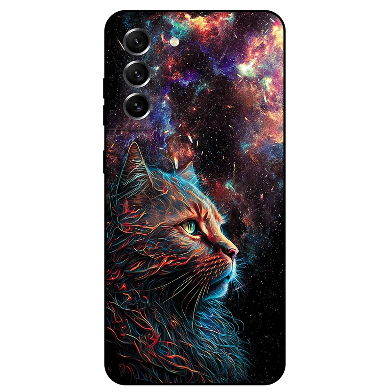 کاور مگافون طرح گربه کهکشانی مدل 4203 مناسب برای گوشی موبایل سامسونگ Galaxy S21 FE 5G