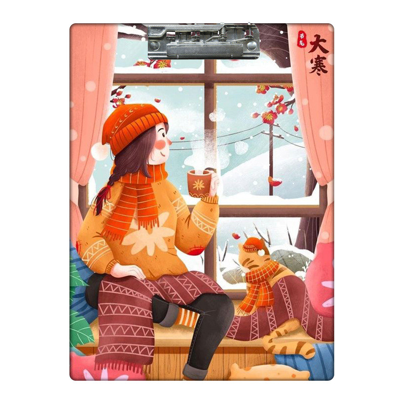 تخته شاسی طرح دختر و زمستون و چای کد  9777399 سایز A4