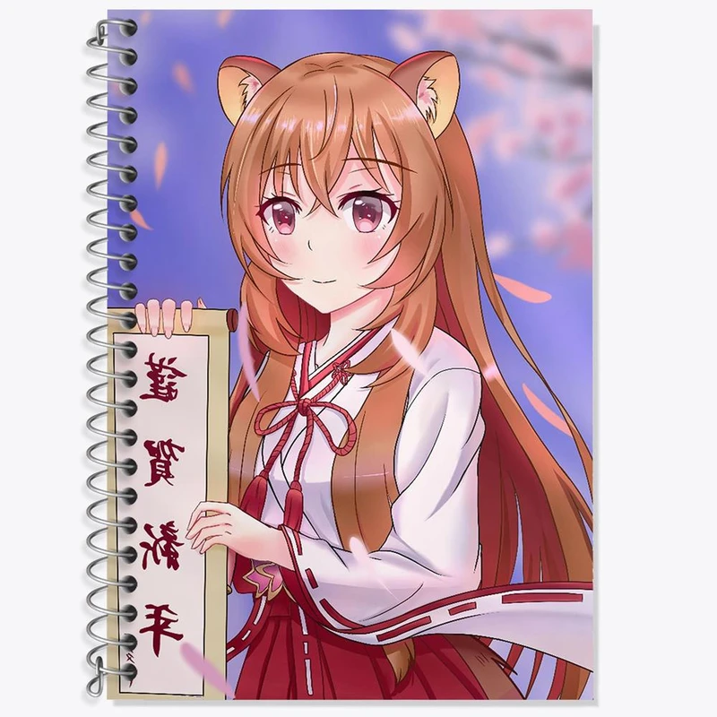 دفتر زبان 50 برگ خندالو مدل دو خط طرح رافتالیا انیمه ظهور قهرمان سپر کد 15975