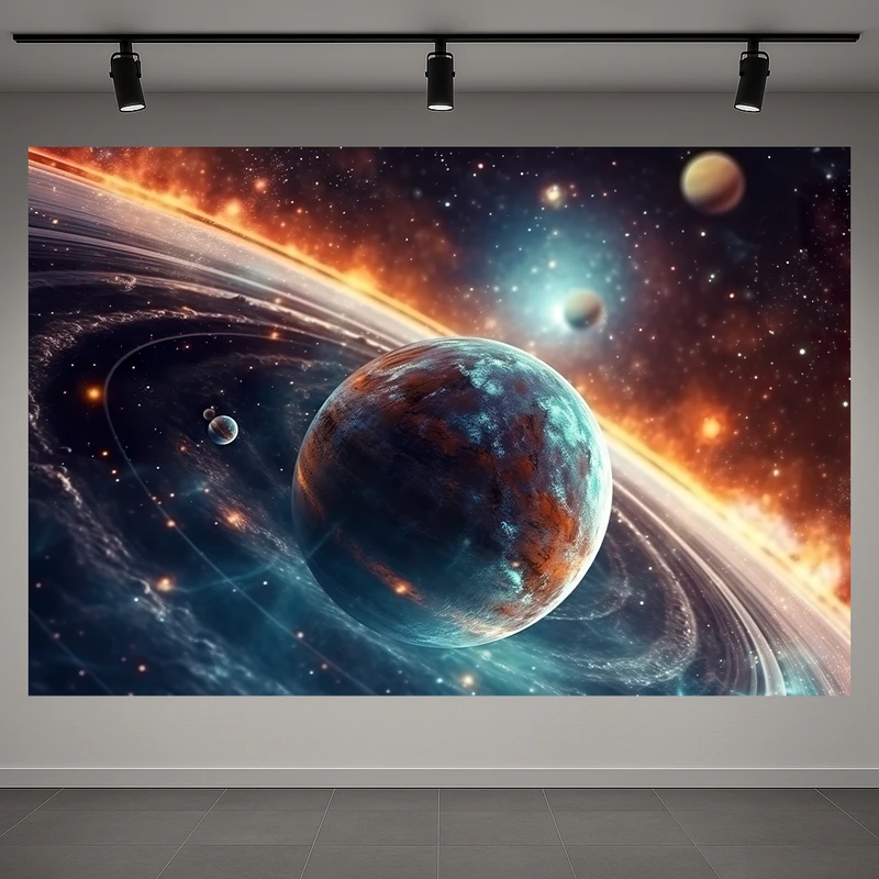 تابلو بوم طرح مخمل سیاره مدل کهکشان کد AR3060426