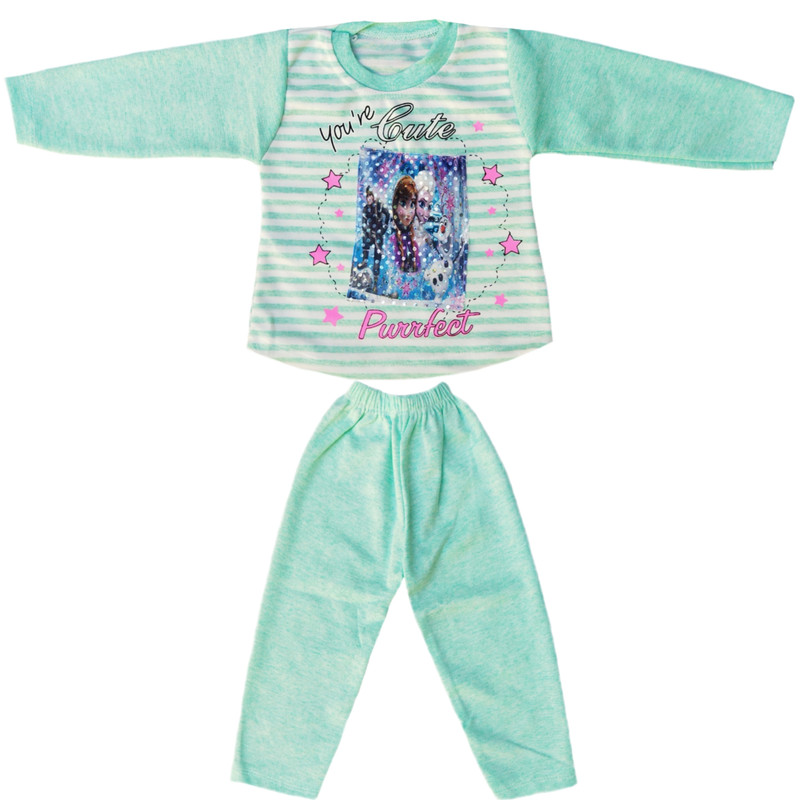 ست تی شرت و شلوار دخترانه مدل GSTPWFROZENG