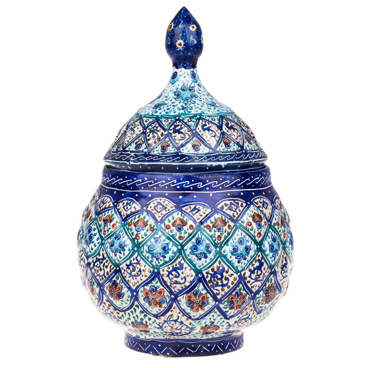 قندان مسی میناکاری شده اثر سلطانی طرح 5