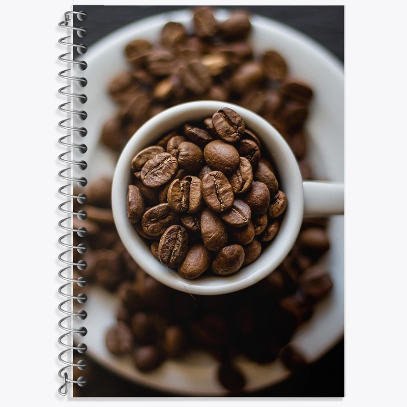 دفتر زبان 50 برگ خندالو مدل سه خط طرح قهوه Coffee کد F65