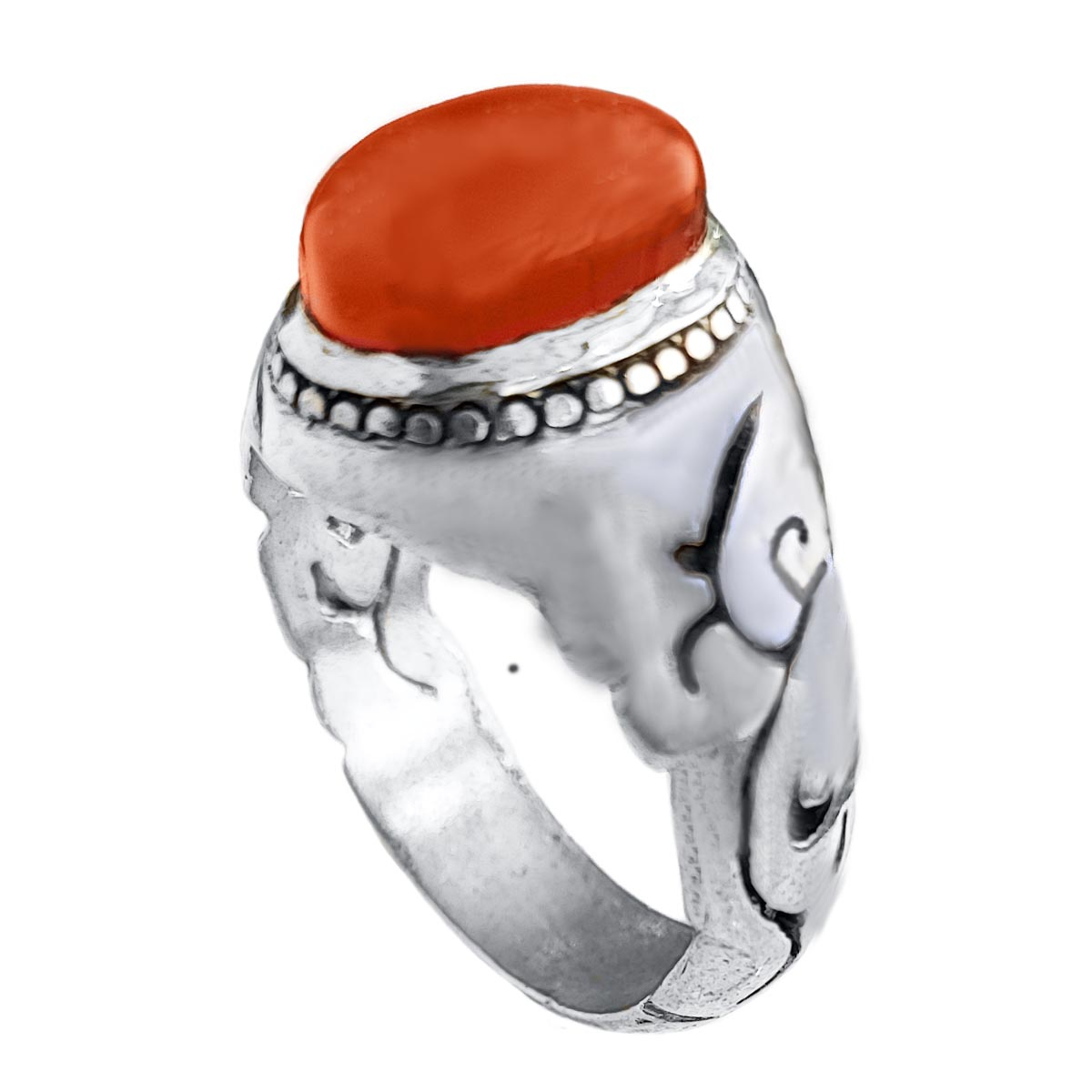 انگشتر نقره مردانه مدل عقیق یمنی MY1016