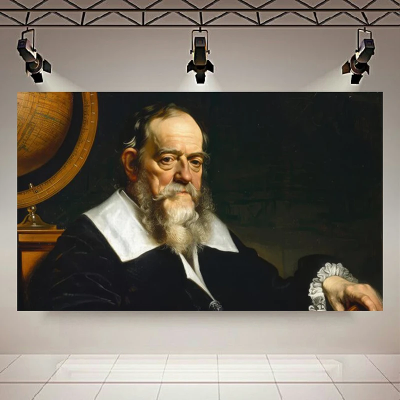 پوستر دیواری طرح نقاشی روغنی گالیله مدل نجوم و فلسفه کد AR305383