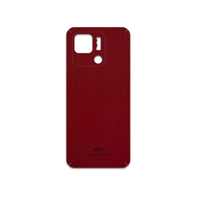 برچسب پوششی ماهوت مدل Red-Leather مناسب برای گوشی موبایل شیائومی Redmi 10C