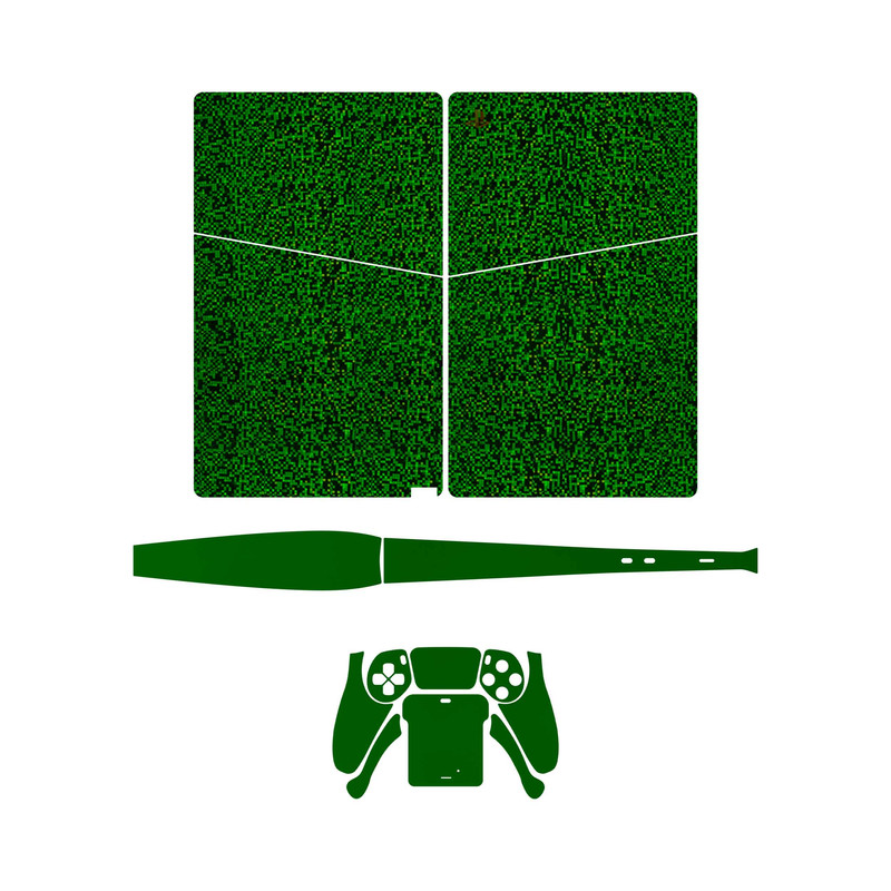 برچسب کنسول و دسته بازی PS5 Slim Digital Edition ماهوت مدل Green Holographic_Metallic Green