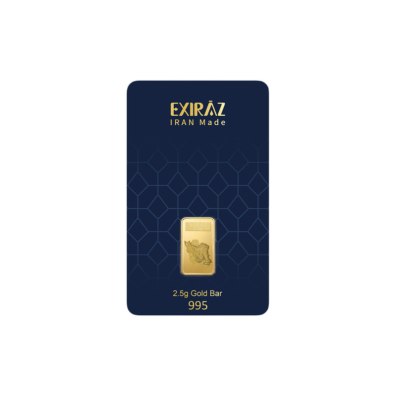 شمش طلا 24 عیار اکسیراز مدل EXI-IRN2.5