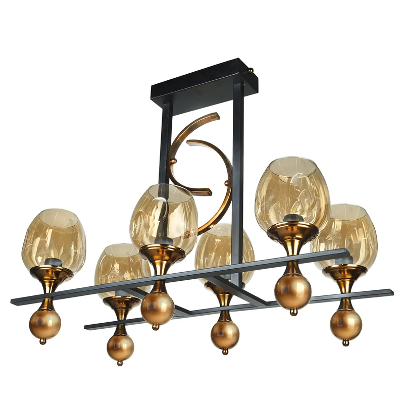 لوستر خطی شش شعله چشمه نور کد 1706/6BK