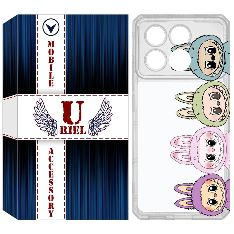 کاور یوریل مدل Clear کد 101 طرح لبوبو مناسب برای گوشی موبایل شیائومی Poco X6 Pro