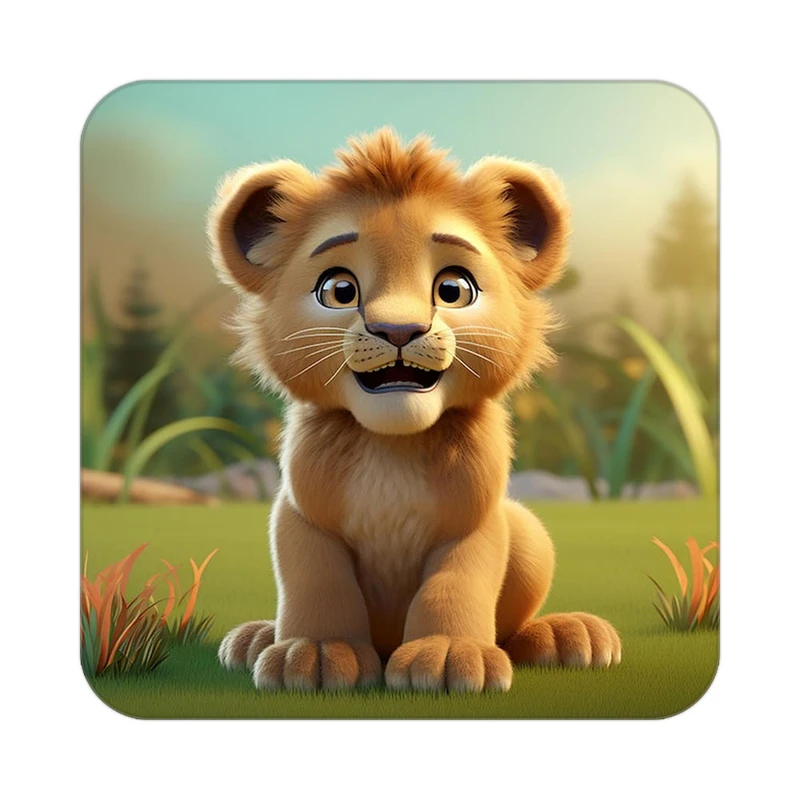 زیر لیوانی کاکتی طرح شیر مدل mp22807