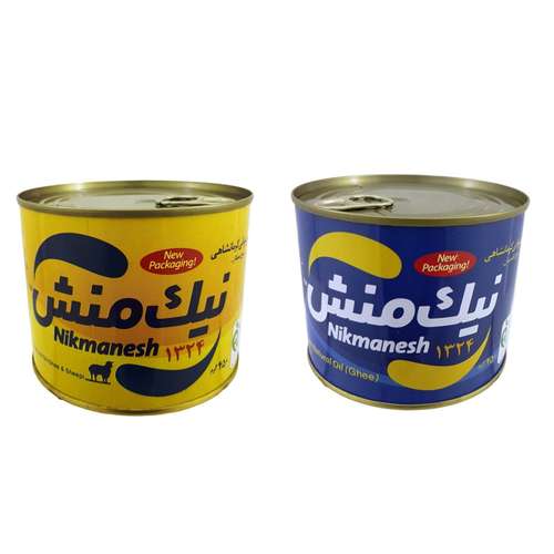 روغن حیوانی گاوی و روغن حیوانی گاوی گوسفندی نیک منش-450 گرم بسته 2 عددی