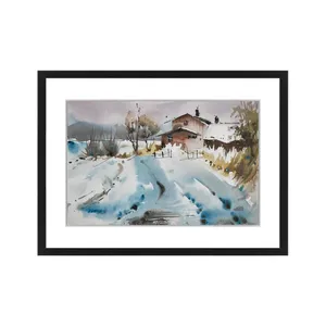 تابلو نقاشی آبرنگ طرح کوهستان کد 6123