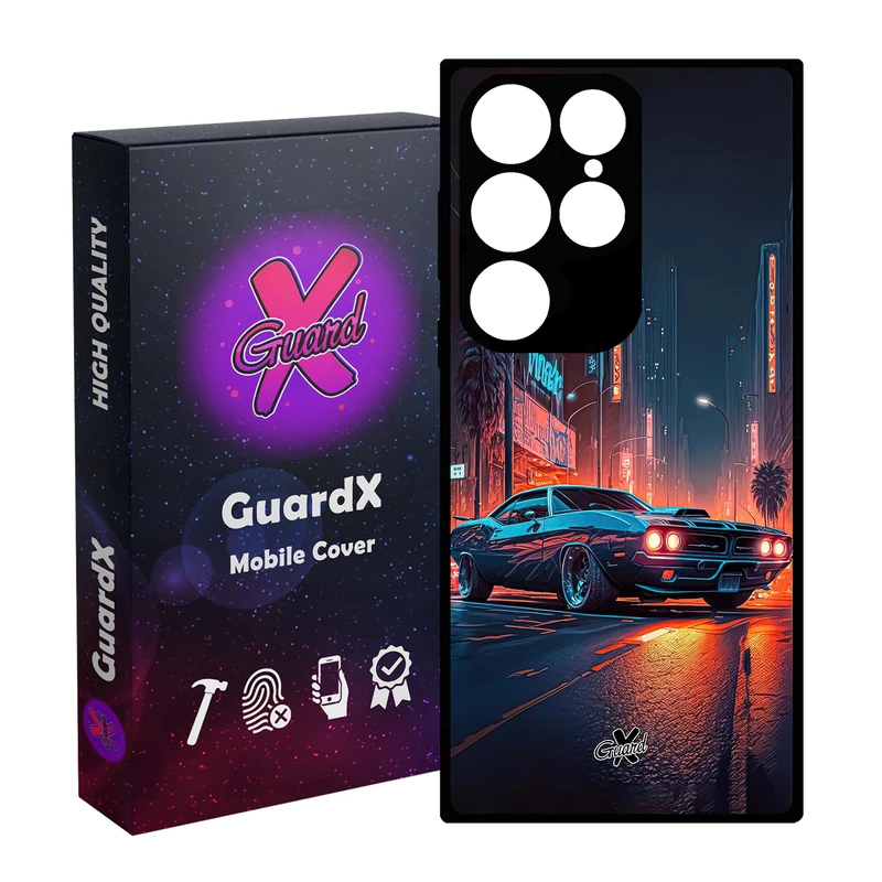کاور گارد ایکس طرح ماشین مدل Glass10609 مناسب برای گوشی موبایل سامسونگ Galaxy S24 Ultra
