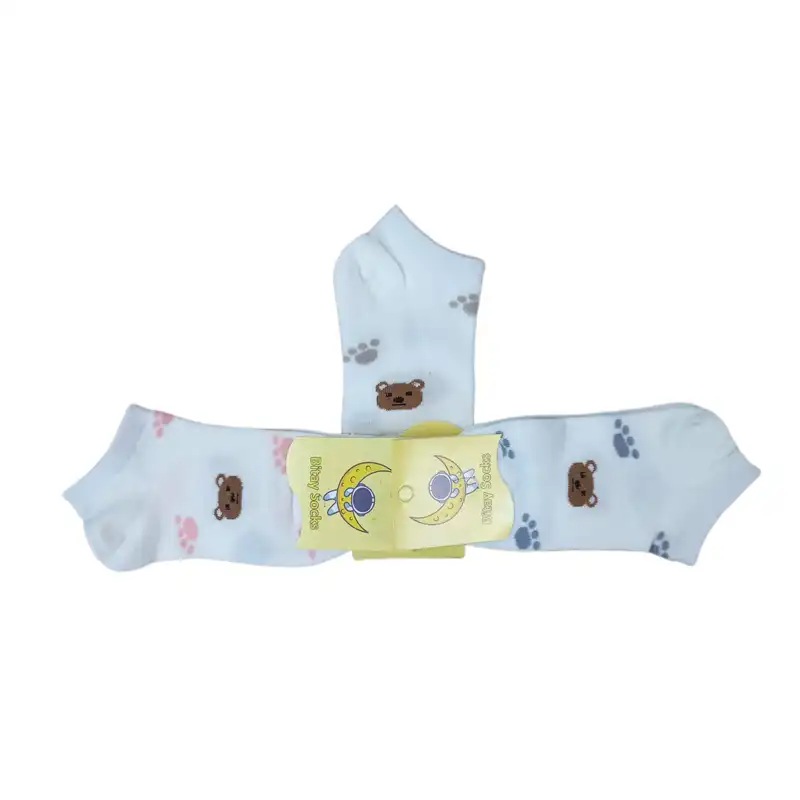 جوراب بچگانه مدل رد پا بسته 3 عددی