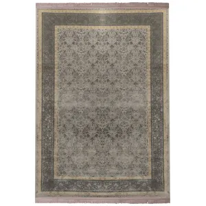 فرش ماشینی 1200شانه زمرد مشهد زمینه صدفی حاشیه صدفی طرح پتینه