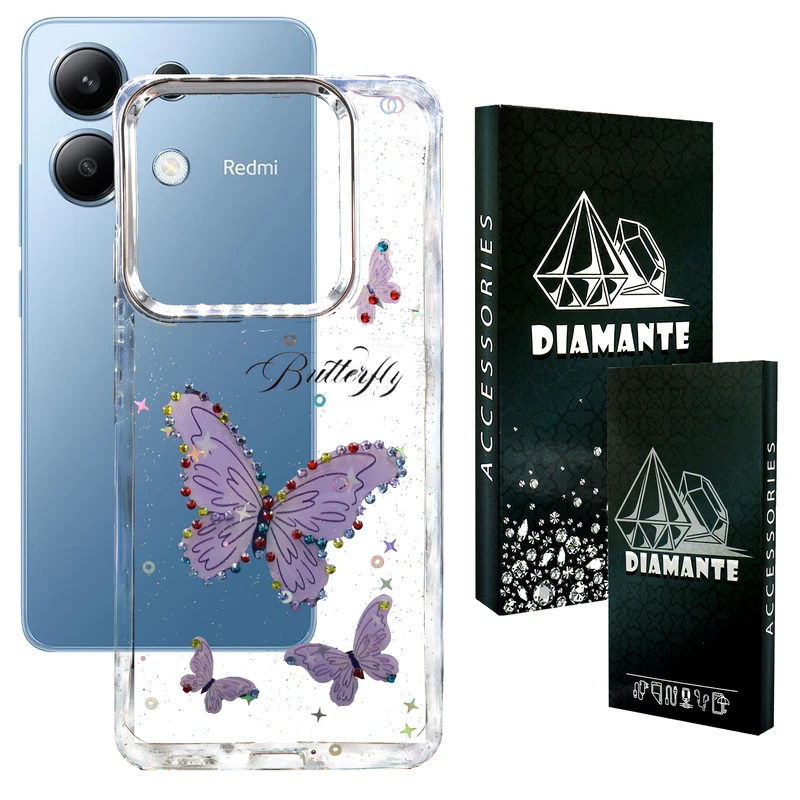 کاور دیامانته مدل Butterfly Bk مناسب برای گوشی موبایل شیائومی Poco M6 Pro 4G