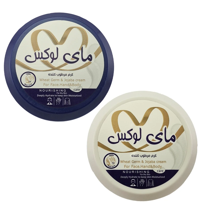 کرم مرطوب‌ کننده دست و صورت و بدن مای لوکس مدل cr12 مناسب برای انواع پوست حجم 100 میلی‌لیتر بسته دو عددی