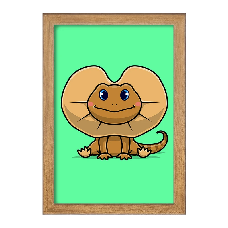 تابلو خندالو مدل حیوانات بامزه مارمولک کد 29642